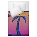Abstract 3d Art Holiday Island Palm Tree Pink Purple Summer Sunset Water Duvet Cover Double Side (Single Size) View1