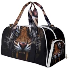 Tiger Angry Nima Face Wild Burner Gym Duffel Bag by Cemarart