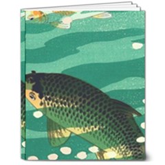 Japanese Koi Fish 8  X 10  Hardcover Notebook by Cemarart
