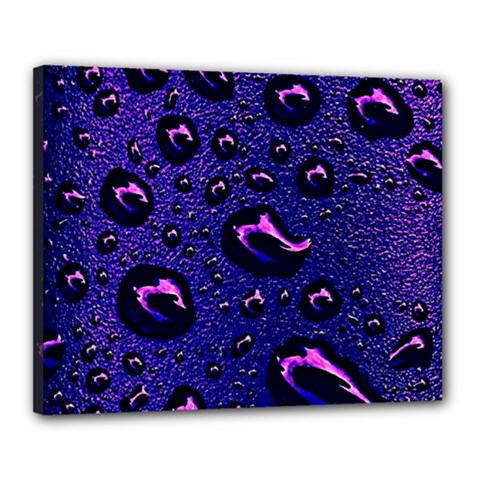 Purple Waterdrops Water Drops Canvas 20  X 16  (stretched) by Cemarart