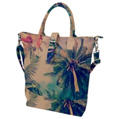 Palm Trees Beauty Nature Clouds Summer Buckle Top Tote Bag by Cemarart