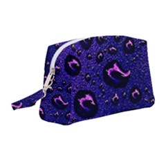 Purple Waterdrops Water Drops Wristlet Pouch Bag (medium) by Cemarart