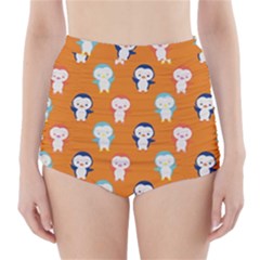 Cute Penguin Funny Pattern High-waisted Bikini Bottoms by Grandong