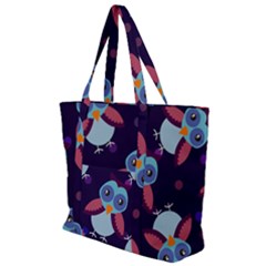 Owl Pattern Background Zip Up Canvas Bag by Grandong