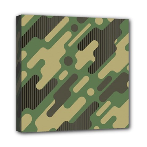 Camouflage Pattern Background Mini Canvas 8  X 8  (stretched) by Grandong