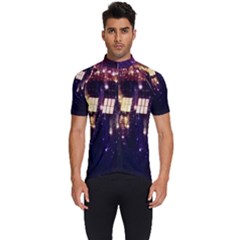 Tardis Regeneration Art Doctor Who Paint Purple Sci Fi Space Star Time Machine Men s Short Sleeve Cycling Jersey by Cemarart