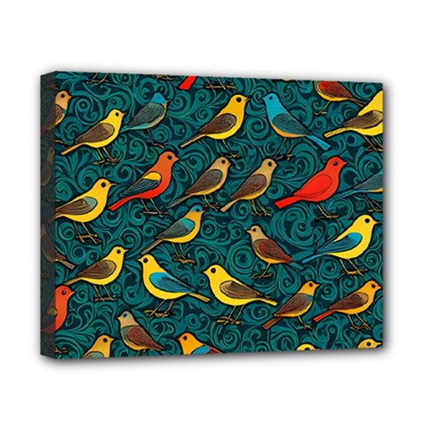 Bird Pattern Colorful Canvas 10  X 8  (stretched) by Cemarart
