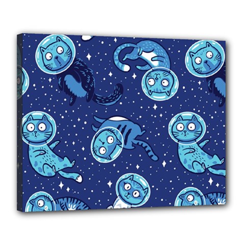 Cat Astronaut Space Suit Pattern Canvas 20  X 16  (stretched) by Cemarart