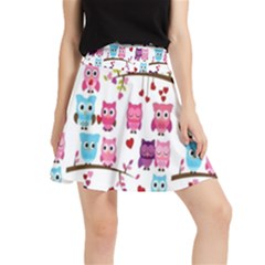 Owl Pattern Waistband Skirt by Cemarart