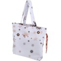 Golden-snowflake Drawstring Tote Bag View1