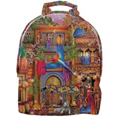 Arabian Street Art Colorful Peacock Tiger Man Parrot Horse Dancer Fantasy Mini Full Print Backpack by Cemarart