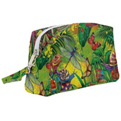 The Chameleon Colorful Mushroom Jungle Flower Insect Summer Dragonfly Wristlet Pouch Bag (large) by Cemarart