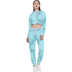 Background Marble Set Cropped Zip Up Lounge Set by Ndabl3x