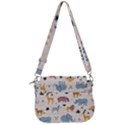 Wild Animals Seamless Pattern Saddle Handbag View3