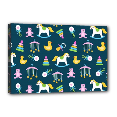 Cute Babies Toys Seamless Pattern Canvas 18  X 12  (stretched) by Ndabl3x