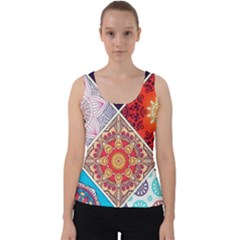 Mandala Pattern Velvet Tank Top by Ndabl3x