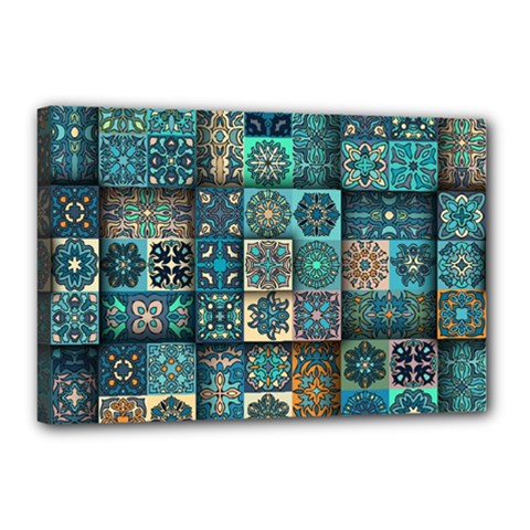 Texture Pattern Abstract Colorful Digital Art Canvas 18  X 12  (stretched) by Ndabl3x