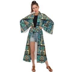 Texture Pattern Abstract Colorful Digital Art Maxi Kimono by Ndabl3x