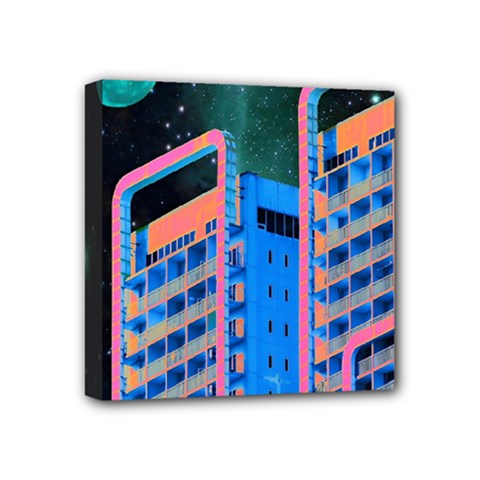 Fantasy City Architecture Building Cityscape Mini Canvas 4  X 4  (stretched) by Cemarart