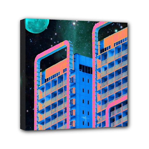 Fantasy City Architecture Building Cityscape Mini Canvas 6  X 6  (stretched) by Cemarart
