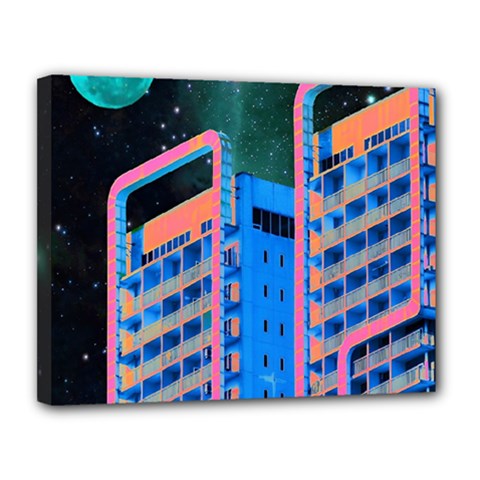 Fantasy City Architecture Building Cityscape Canvas 14  X 11  (stretched) by Cemarart