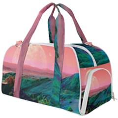 Unicorn Valley Aesthetic Clouds Landscape Mountain Nature Pop Art Surrealism Retrowave Burner Gym Duffel Bag by Cemarart