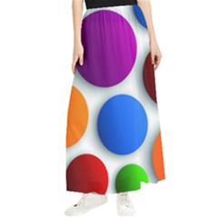 Abstract Dots Colorful Maxi Chiffon Skirt by nateshop