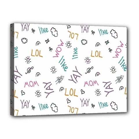 Doodle Pattern Canvas 16  X 12  (stretched) by Proyonanggan