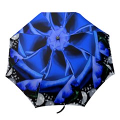Blue Rose Bloom Blossom Folding Umbrellas by Proyonanggan