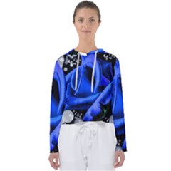 Blue Rose Bloom Blossom Women s Slouchy Sweat by Proyonanggan