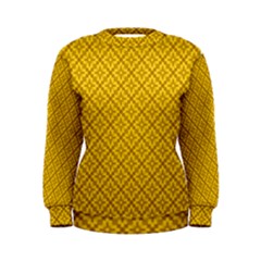 Yellow Floral Pattern Vintage Pattern, Yellow Background, Women s Sweatshirt by nateshop