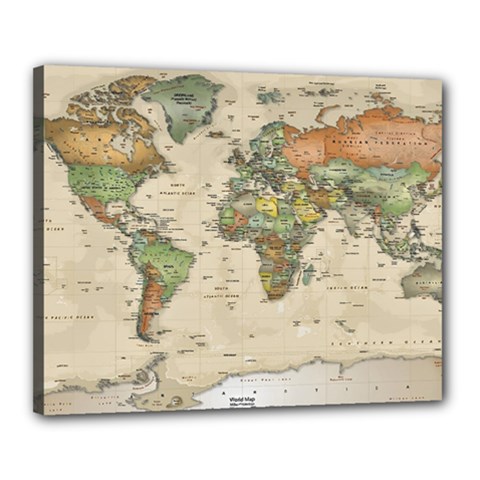Vintage World Map Aesthetic Canvas 20  X 16  (stretched) by Cemarart