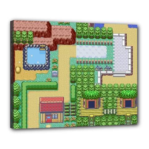 Pixel Map Game Canvas 20  X 16  (stretched) by Cemarart
