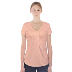 Peach Fuzz 2024 Short Sleeve Front Detail Top by dressshop