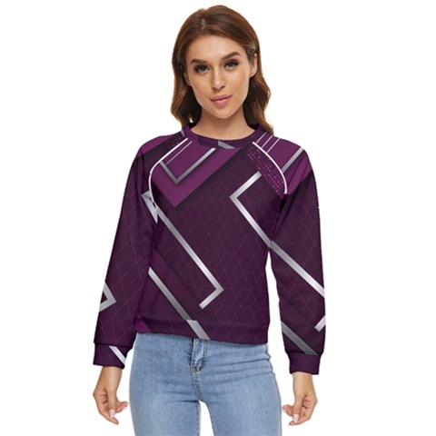 Purple Abstract Background, Luxury Purple Background Women s Long Sleeve Raglan T-shirt by nateshop