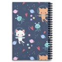 Cute Astronaut Cat With Star Galaxy Elements Seamless Pattern 5.5  x 8.5  Notebook View2