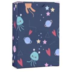 Cute Astronaut Cat With Star Galaxy Elements Seamless Pattern Playing Cards Single Design (rectangle) With Custom Box by Grandong