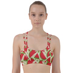 Cute Watermelon Seamless Pattern Line Them Up Sports Bra by Grandong