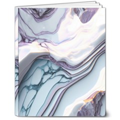 Marble Abstract White Pink Dark 8  X 10  Softcover Notebook by Grandong