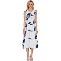 Imfd Dgb 3 V-neck Drawstring Shoulder Sleeveless Maxi Dress by imanmulyana