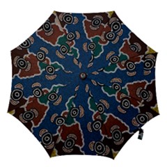 Authentic Aboriginal Art - Riverside Dreaming Hook Handle Umbrellas (medium) by hogartharts