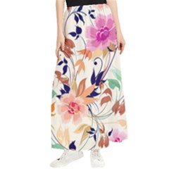 Abstract Floral Background Maxi Chiffon Skirt by nateshop