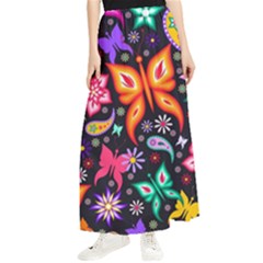 Floral Butterflies Maxi Chiffon Skirt by nateshop