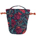 Vintage Flash Tattoos Designs Seamless Pattern Drawstring Bucket Bag View2