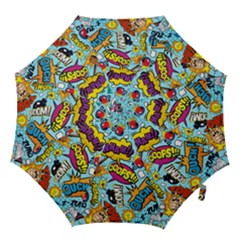 Graffiti Word Seamless Pattern Hook Handle Umbrellas (medium) by Bedest