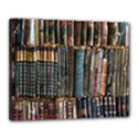 Assorted Title Of Books Piled In The Shelves Assorted Book Lot Inside The Wooden Shelf Canvas 20  x 16  (Stretched) View1