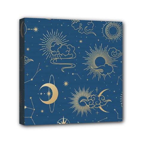 Asian Seamless Galaxy Pattern Mini Canvas 6  X 6  (stretched) by Cemarart