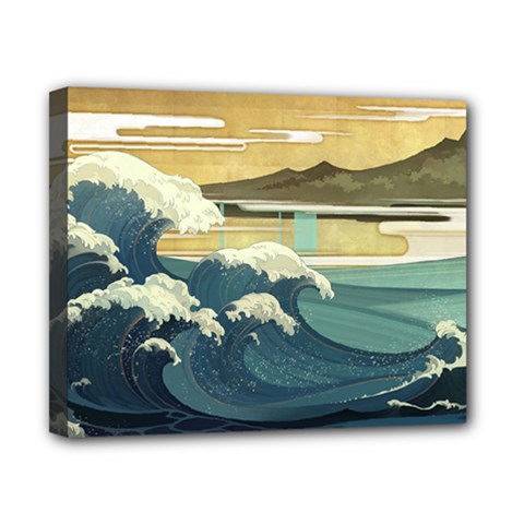 Sea Asia Waves Japanese Art The Great Wave Off Kanagawa Canvas 10  X 8  (stretched) by Cemarart