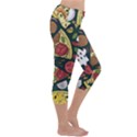 Seamless Pizza Slice Pattern Illustration Great Pizzeria Background Capri Yoga Leggings View3