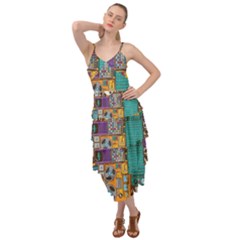 Pattern Design Art Techno  Dj Music Retro Music Device Layered Bottom Dress by Cemarart